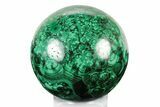 Flowery, Polished Malachite Sphere - Congo #241957-1